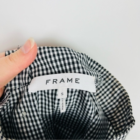 Frame Sleeveless Gingham High Neck Button Down Back Blouse - Picture 3 of 5